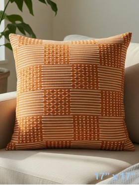 CHECKER FENCE DESIGN CUSHION COVER & FILLER